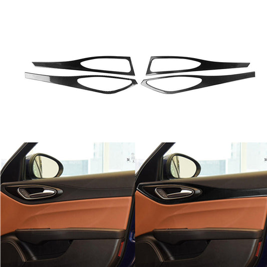 4Pcs Carbon Fiber Door Trim Panel Cover Trim for Alfa Romeo Giulia 2017-2019