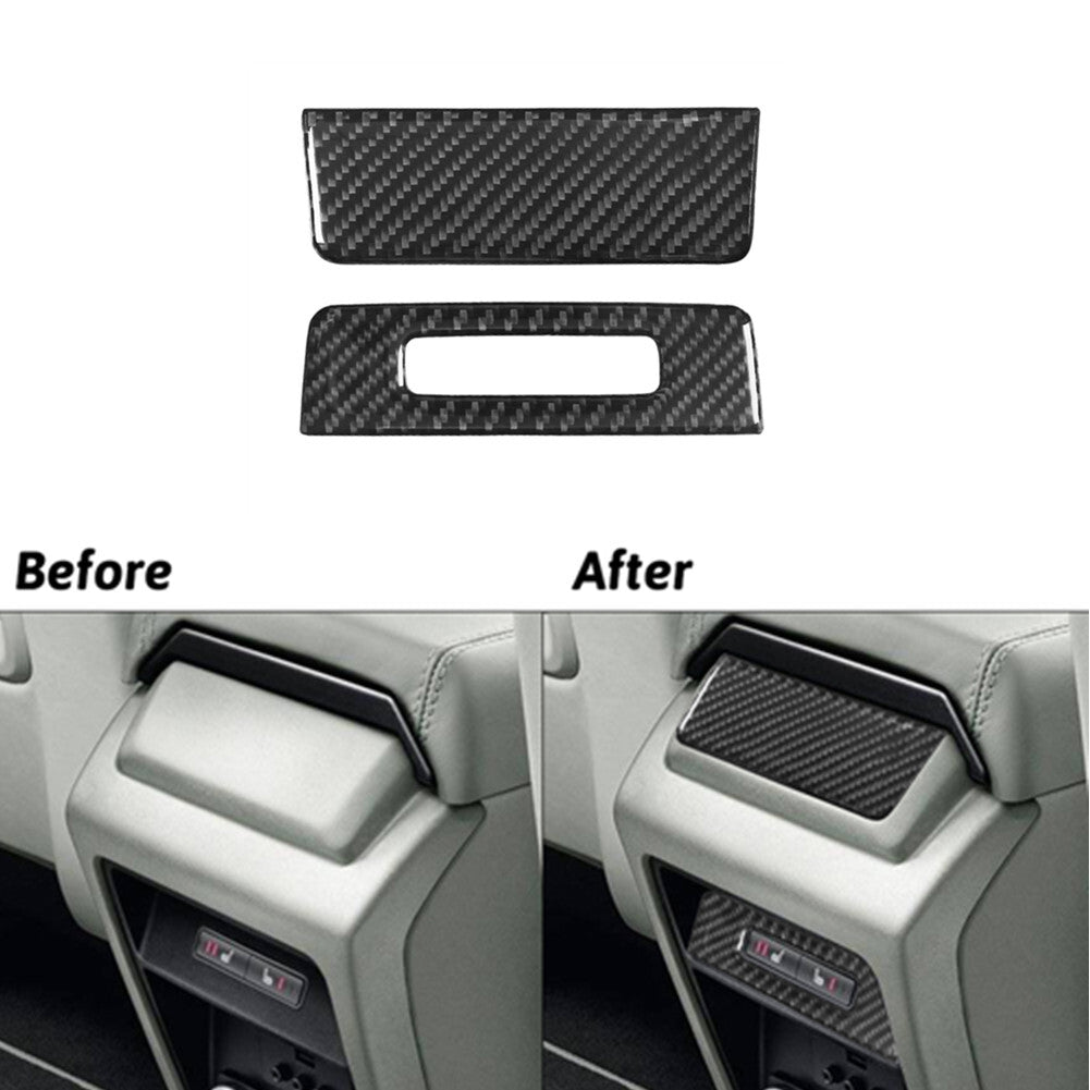 2X Carbon Fiber Rear Console Panel Trim for Land Rover Discovery Sport 2015-2019