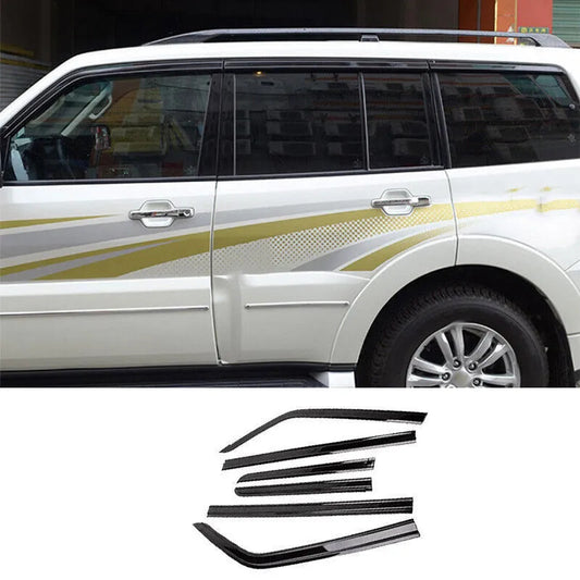 for Mitsubishi Pajero Montero 06-19 Black Window Visor Sun Rain Guard Deflector