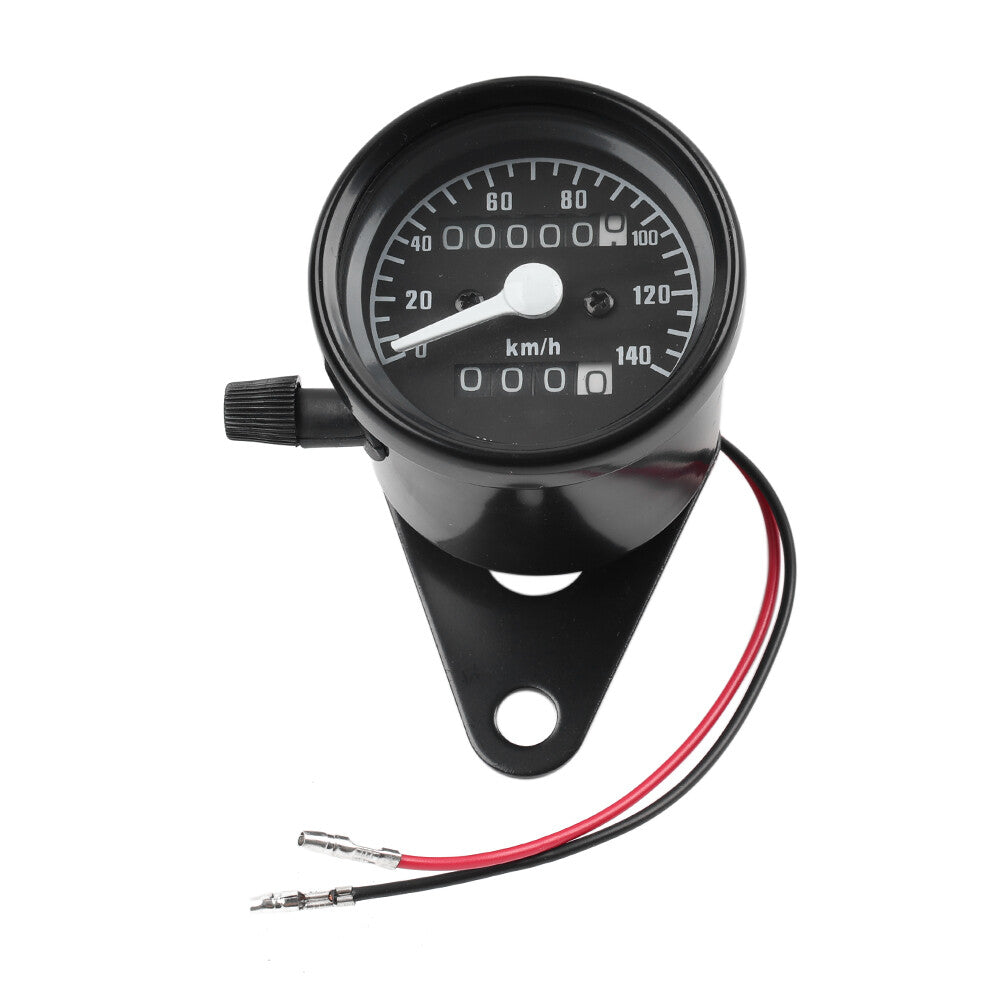 Motorcycle Universal Odometer Speedometer Tachometer Gauge Black 12V