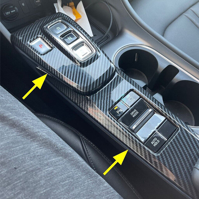 for Hyundai Sonata 2020-23 Carbon Fiber Inner Gear Shift Panel Frame Cover Trim