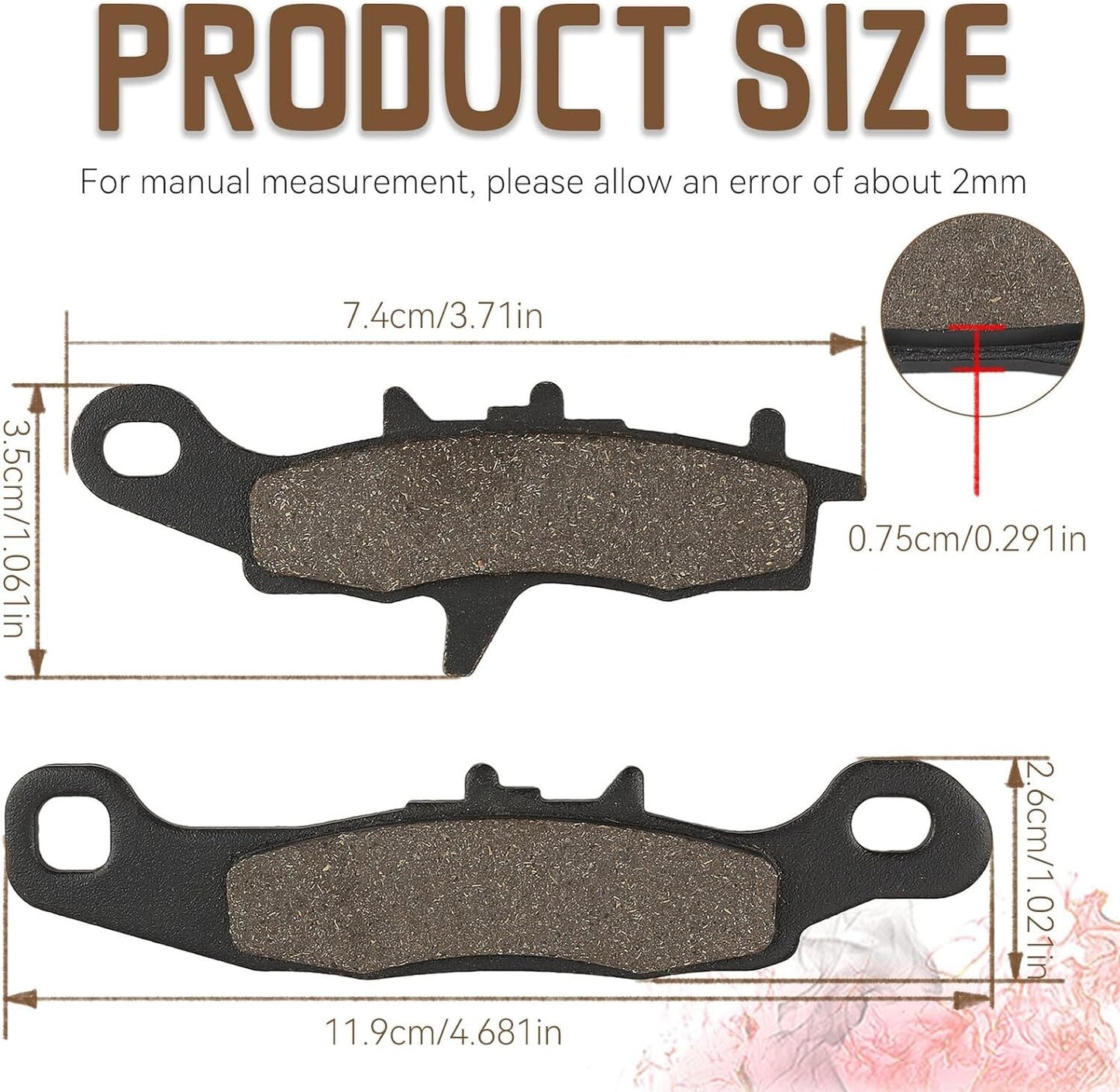 Front Brake Pads for Kawasaki Prairie 650 4x4 KVF650 2002-2003 Brute for Force 650