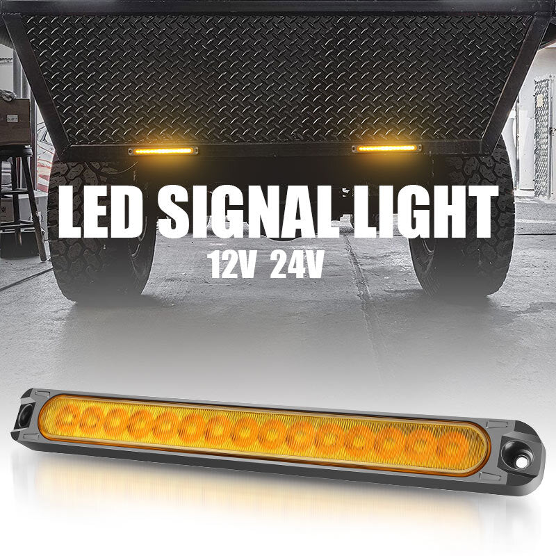 10 Amber Truck Trailer Light Bar LED Stop Turn Tail Brake Light Strip Flowing