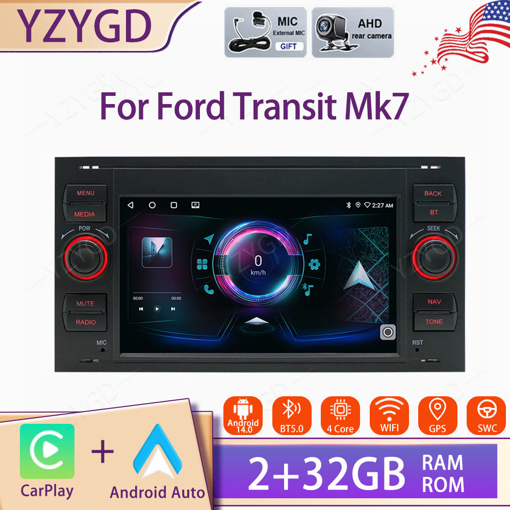for Ford Transit Mk7 2007-2012 Android 14 7CarPlay Car Stereo Radio GPS Navi