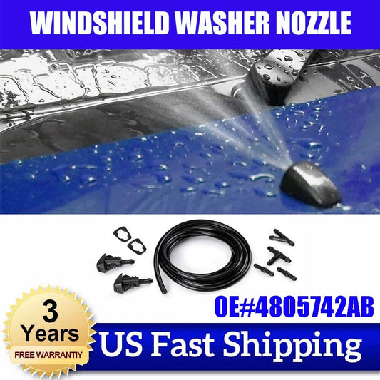 2x Front Windshield Washer Nozzle Sprayer for Chrysler 300 for Dodge for Ram 1500 2500