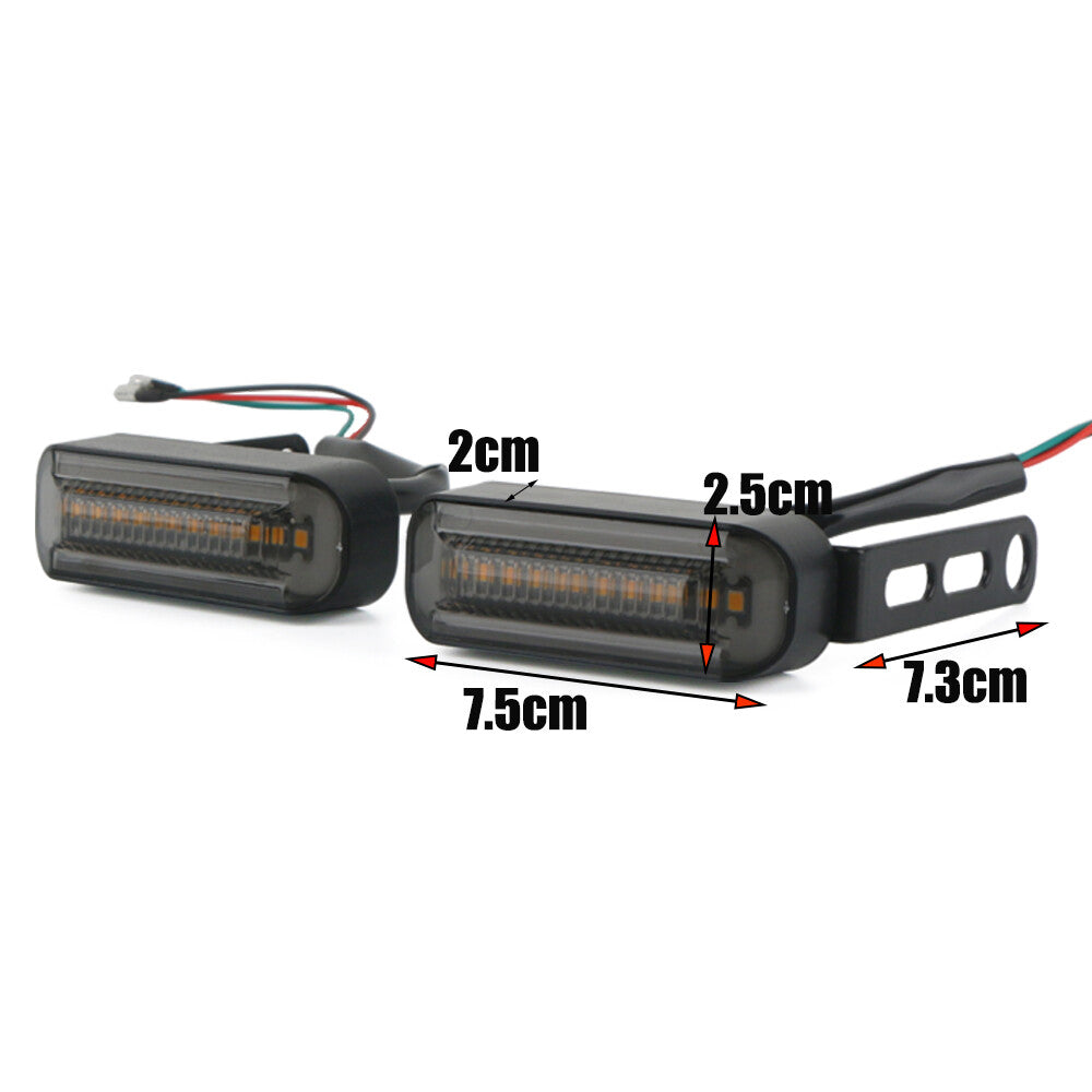 Two handlebar LED turn signal flashing running lights for Harley Sportster