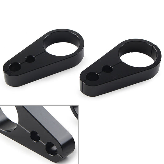 Brake Clutch Cable Wire Clamp Clip Fit for Harley 1-1/4 Handlebar Black 2PCS