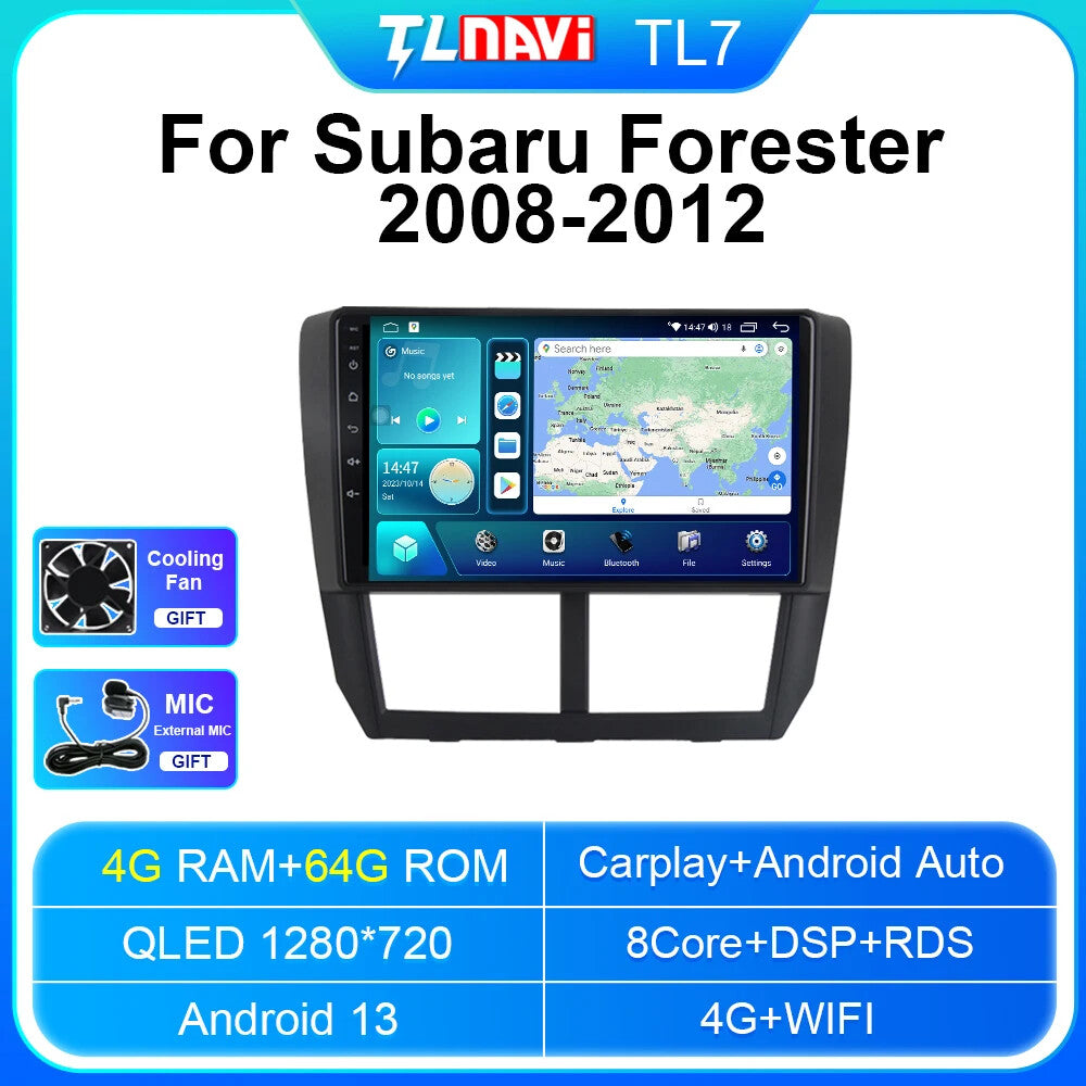 for Subaru for Forester 2008-2012 CarPlay Head Unit GPS Car Radio Multimedia Player