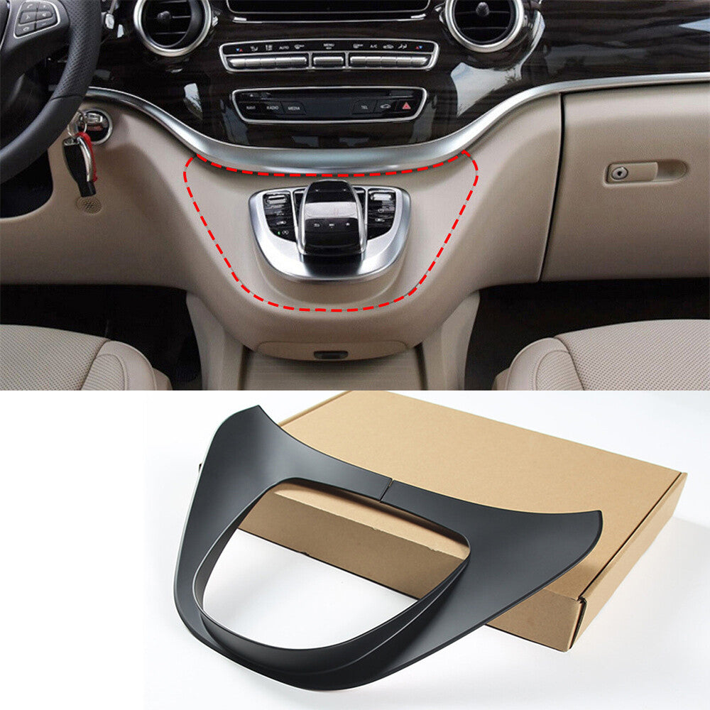 Matte Black ABS Central Control Panel Gear Shift Cover for Benz V Class 2015-22