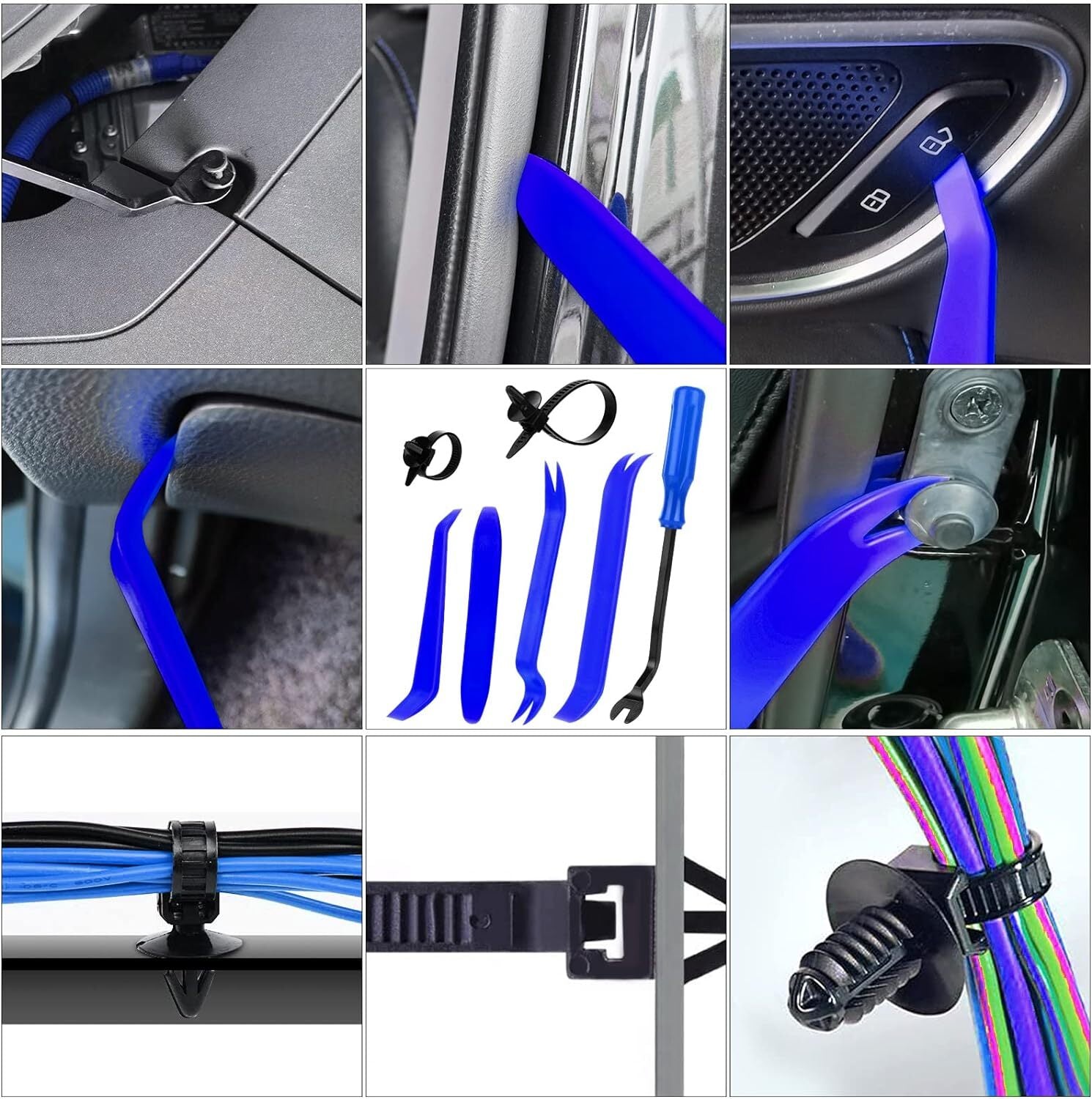 1000-piece pack of automotive push-type fixing clips, plastic rivets, bumper clips, door panel trim clips