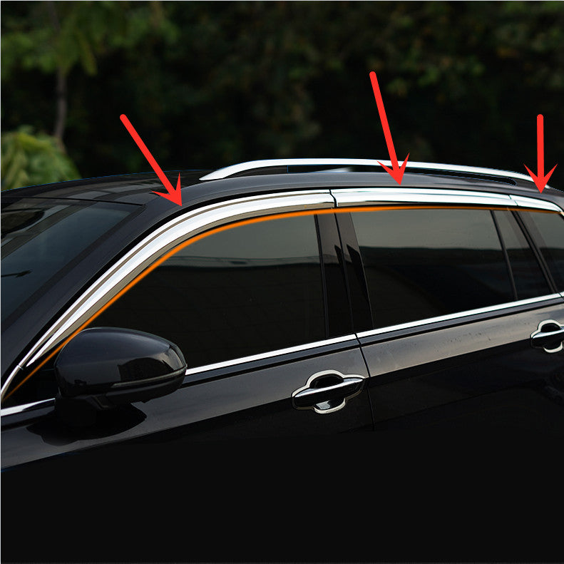 Chrome window sun visor rainproof and ventilated cover suitable for 2021-2023 for Nissan Rogue.