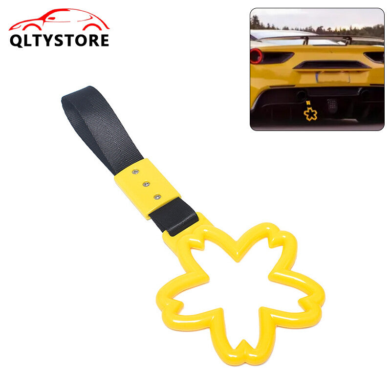 Car Warning Handle Strap Subway Bus Cherry Blossom Tsurikawa Ring JDM Yellow