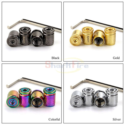 4-Piece Car Anti-theft Tire Valve Cover, Wheel Tire Bracket, Air Cap Sealing Cover
