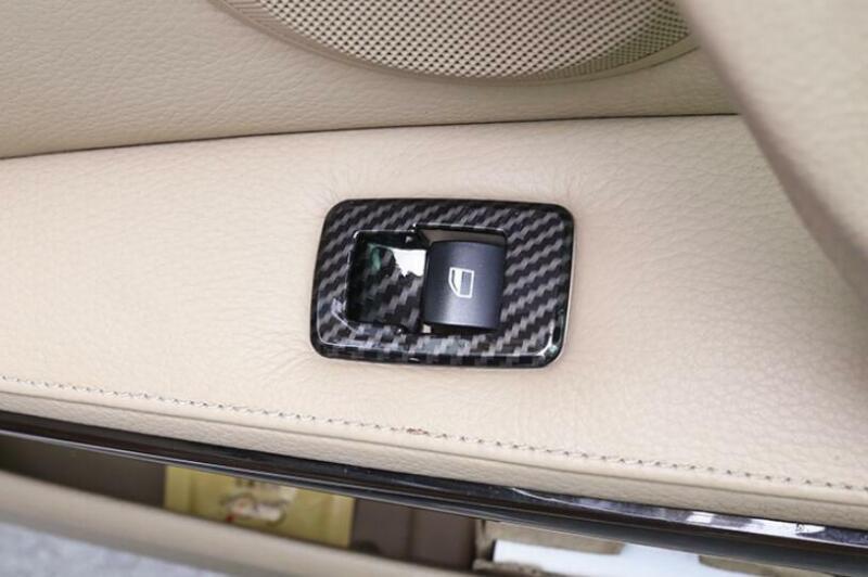 For 2005-2012 for BMW 3-Series E90 Carbon Fiber Window Lift Panel Switch Trim 4PCS