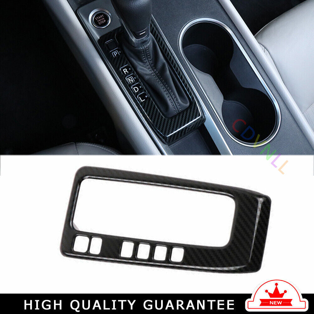 Console Gear Shift Frame Cover Trim for Nissan Altima 2019-22 Steel Carbon Fiber