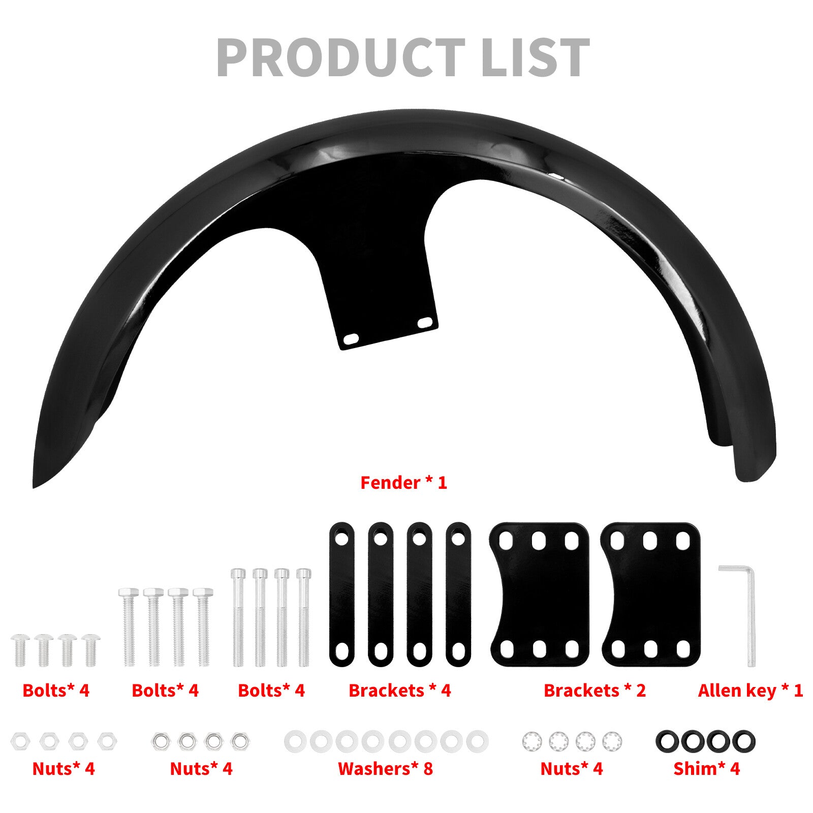 Gloss Black 120/23Wrap Front Fender for Harley Touring Road Electra Glide 96-23