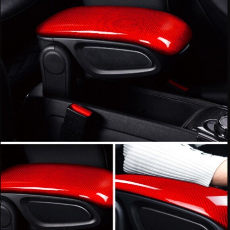 Carbon fiber car armrest panel cover trim for Mini Cooper F60 Countryman 17-22
