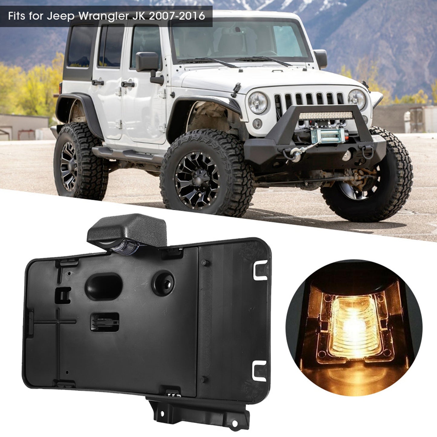 Car Auto Rear License Plate Mounting Holder Bracket Light Part For