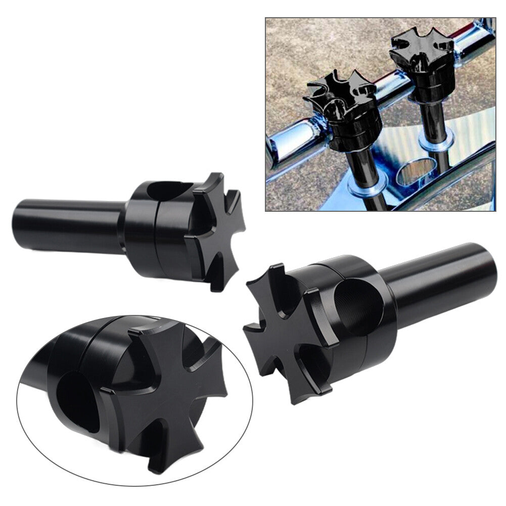 1 25mm Handlebar Risers Clamp Black for Harley Fatboy Dyna Sportster Touring