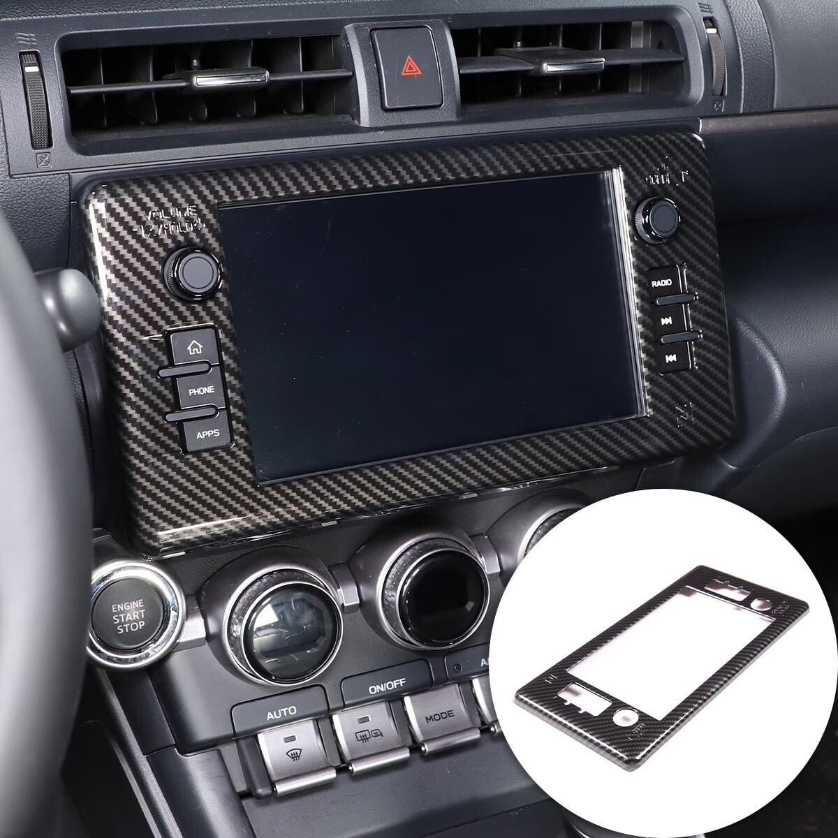 Carbon fiber headlight lift-up button trim frame for Corvette C8 2020 - 2023