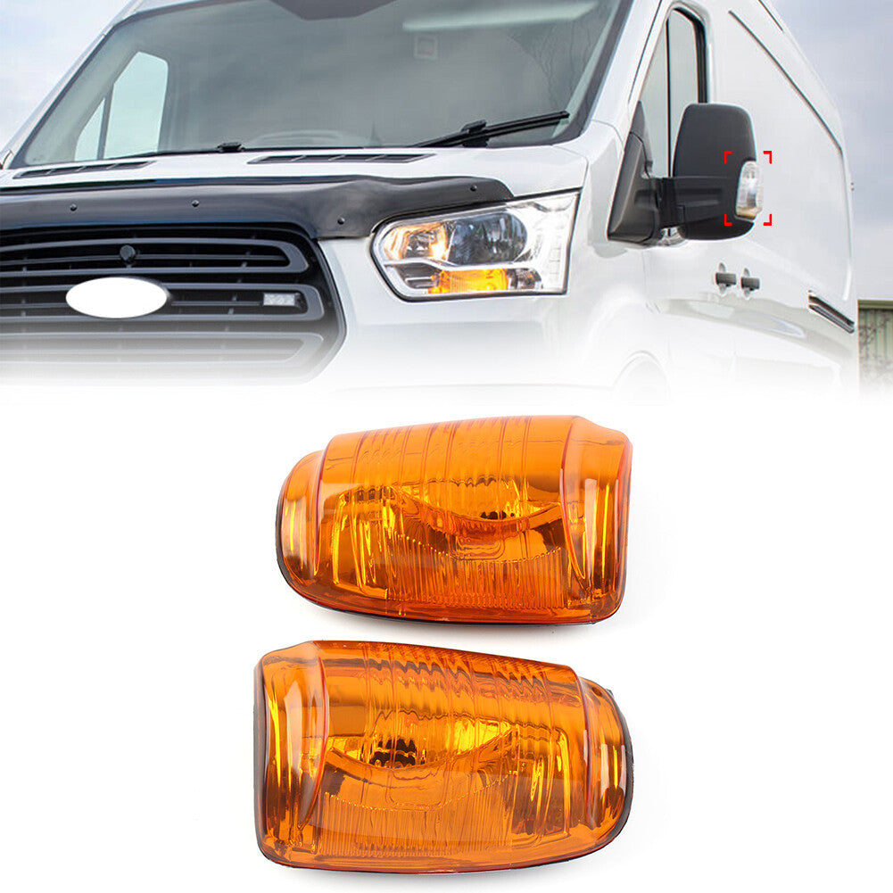 for Ford Transit MK8 Door Wing Mirror Indicator Lens Turn Signal Lights Housing