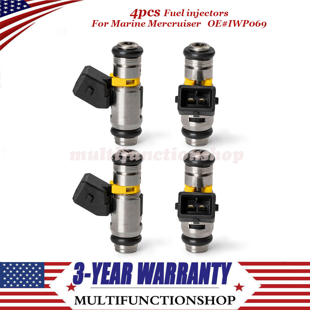 4PCS Fuel injectors IWP069 For Marine Mercruiser M-A-G V8 V6 861260T