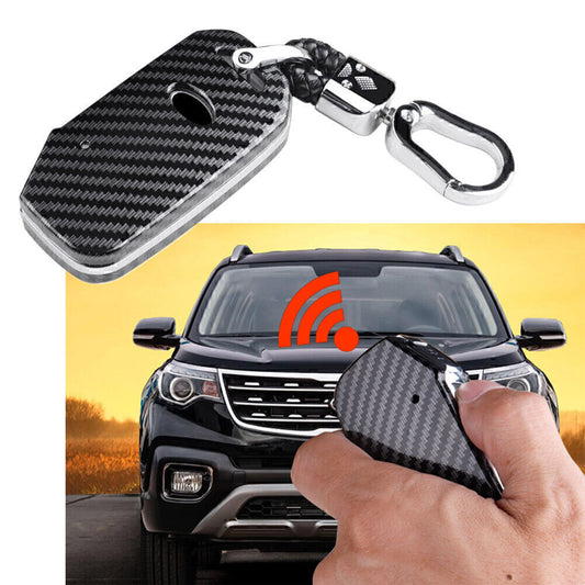 Key Fob Cover ABS Carbon Fiber Look for Kia Forte Telluride K3 K5 Optima Seltos