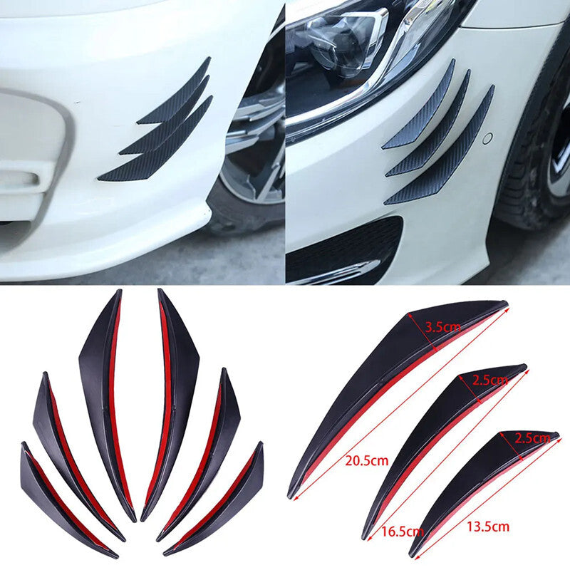 Car Black Decoration Diffuser Splitter Fin Body Spoiler Canard Chin Bumper Lip
