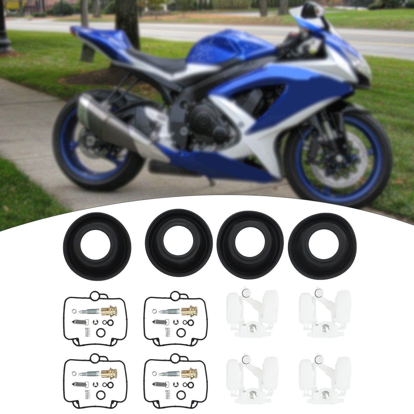 4X Fit BST36 for SUZUKI GSXR1100 Carburetor Repair Kit Float Diaphragm