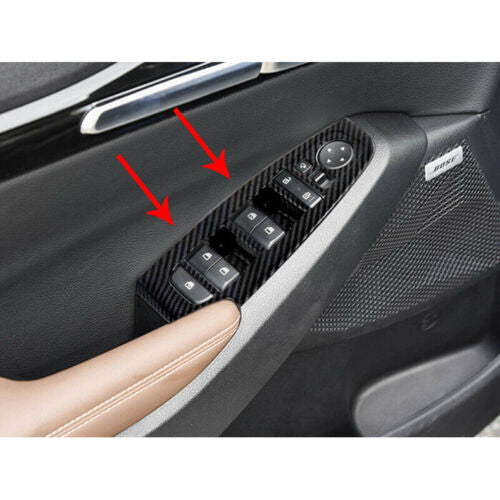 for Kia Seltos 2020-2023 Carbon ABS Inner Window Lift Panel Switch Cover Trim 4X