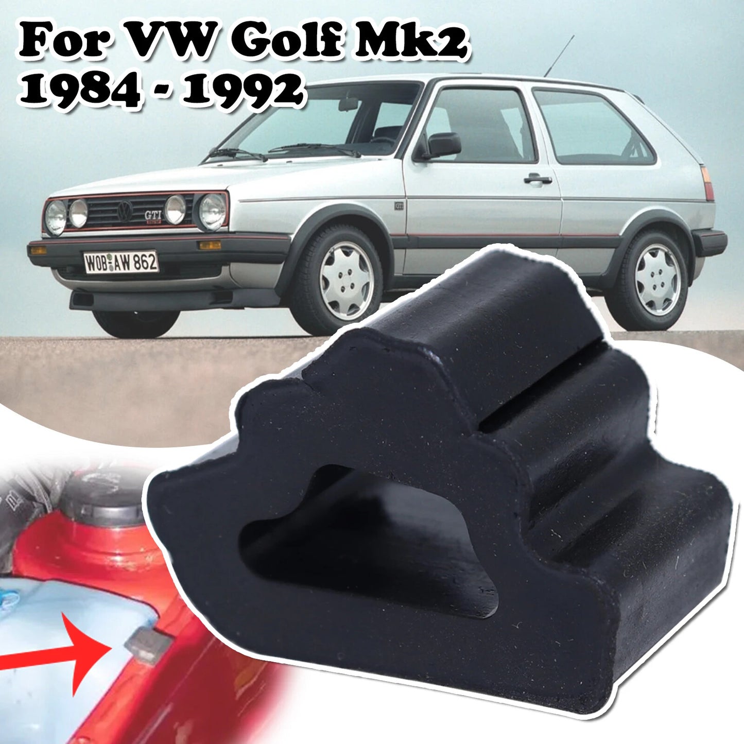 2Pc for VW for Golf MK2 Engine Bonnet Wing Guide Stop Buffer Triangle Damping Block