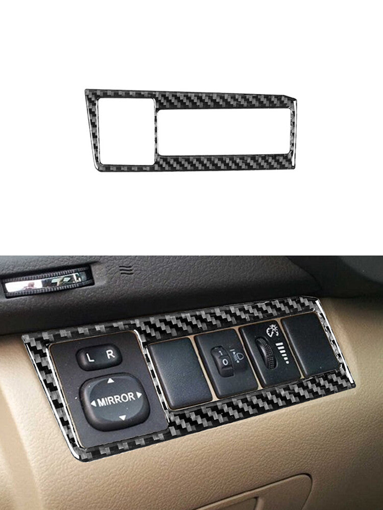 Carbon Fiber Rearview Mirror Control Panel Trim for Toyota Highlander 2008-2013