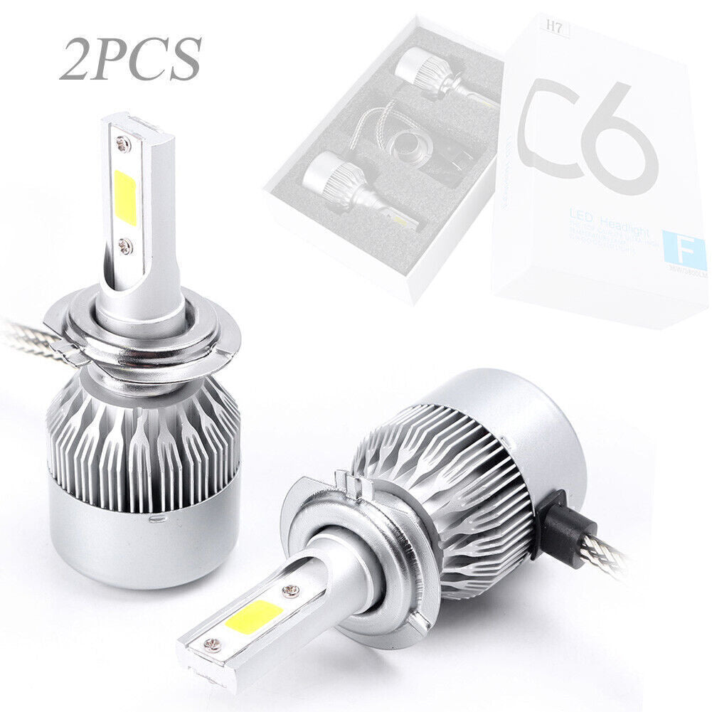 2x Cob H7 7600LM 36W LED Car Headlight Conversion Kit Hi/Lo Beam Bulbs 6000K