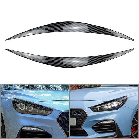 Headlight Eyelid Eyebrow Trims Fit for Hyundai i30 i30N MK3 2017-2020 Carbon Fiber