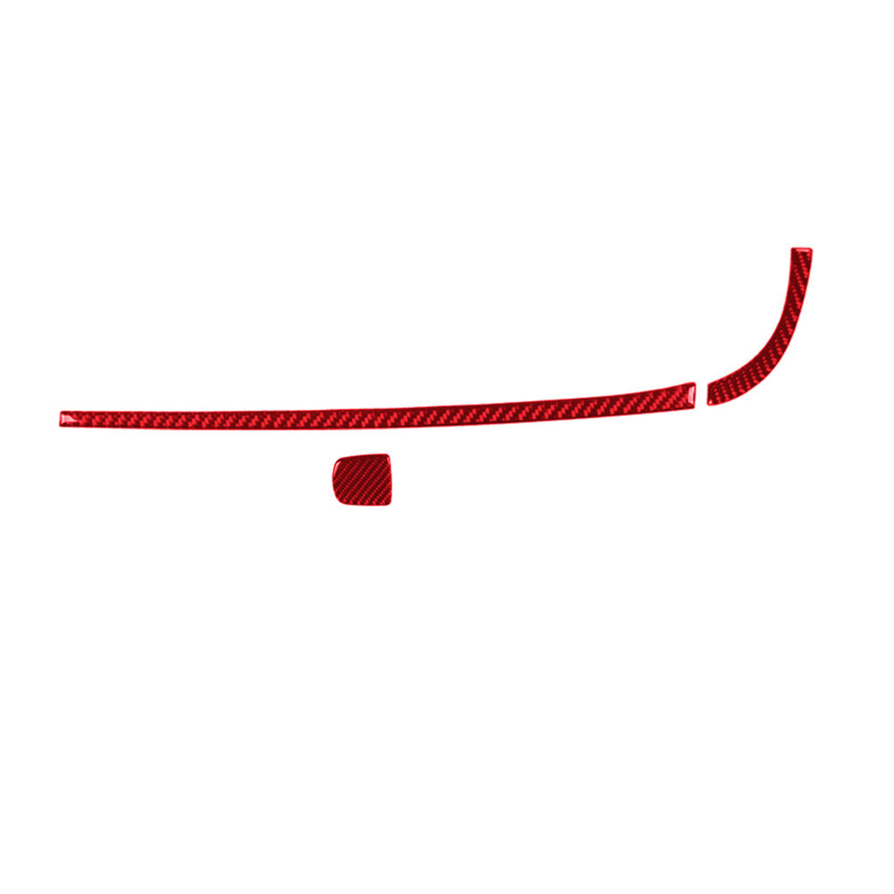 3X Red Carbon Fiber Interior Decor Glove Box Cover Trim for Fiat 500L 2014-2017