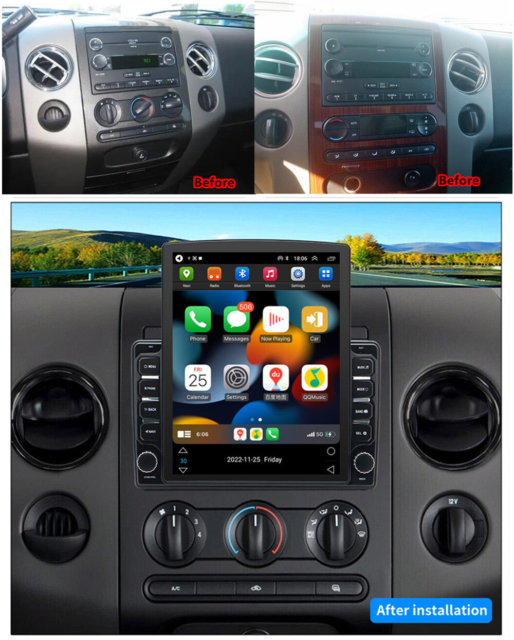 9.7''Head Unit Car Stereo Radio GPS Navigation 2+32GB For 2004 - 2008 for Ford F150