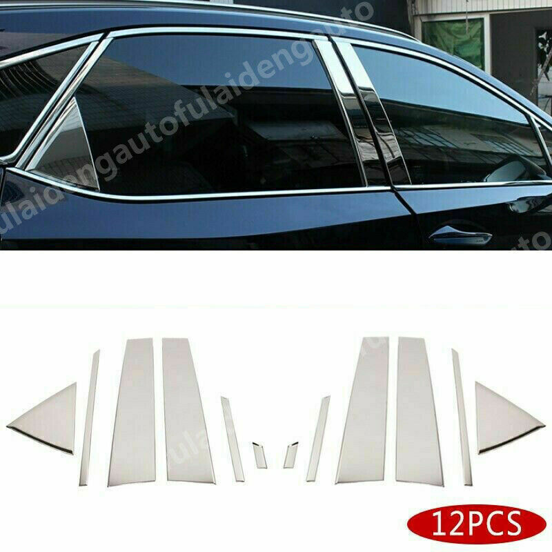 For RX350 RX450H 2016-2021 Chrome Steel Door Trim Window Pillar Posts Cover Trim