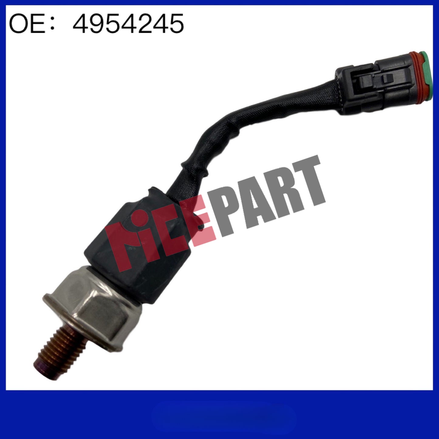 4954245 Diesel fuel rail pressure sensor compatible with ISC ISL 6.7L and 8.9L liters.