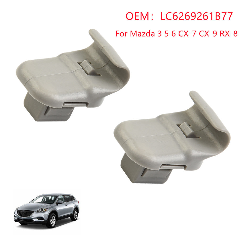 2pcs/Set Car Grey Sun Visor Clip LC6269261B77 for Mazda 3 5 6/CX-7/CX-9/RX-8 MPV