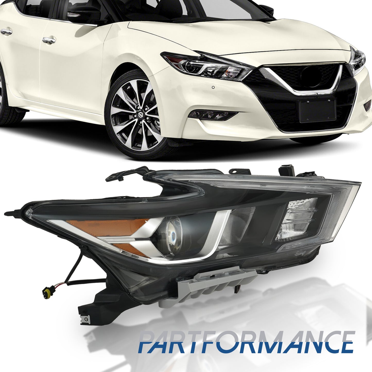 Passenger car headlights with LED DRLs on the right-hand side, suitable for 2016-2018 for Nissan Maxima.