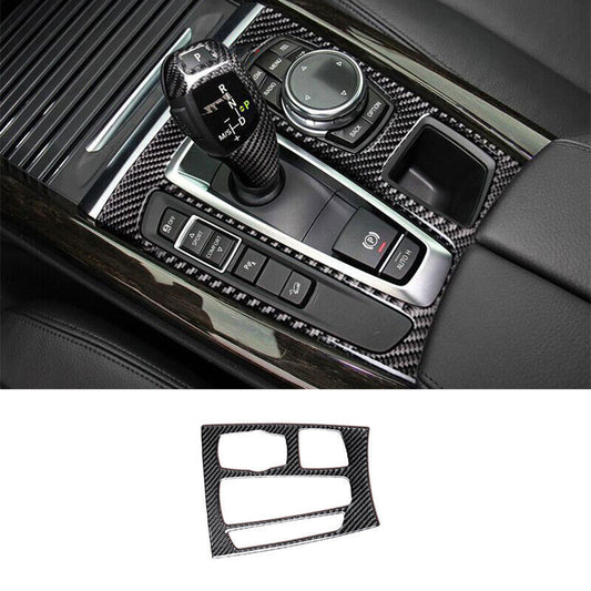 for BMW X5 F15 2014-18 Real Carbon Fiber Console Gear Shift Frame Cover Trim 1P