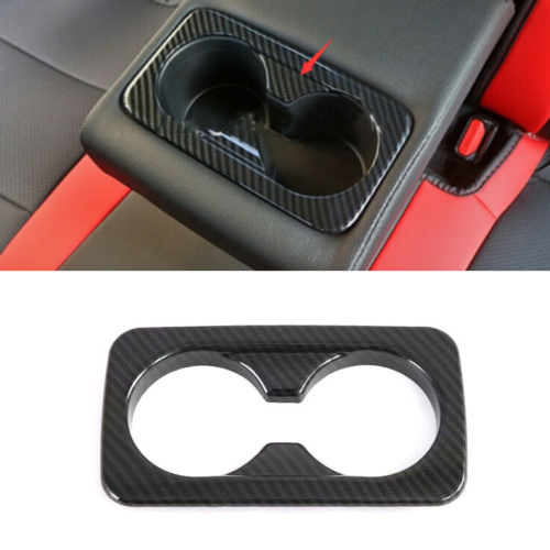 2020-2023 for Kia Seltos Carbon Color abs Rear Water Cup Holder Frame Cover Trim