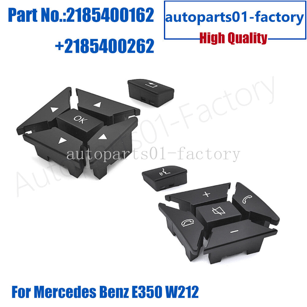 Pair Steering Wheel Control Menu Switch Button Cover For 12-17 for Benz E350 W212