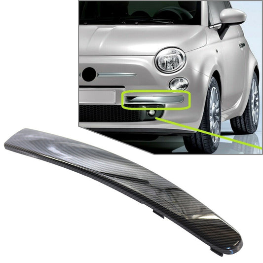 Front Left Side Bumper Moulding Trim ABS Fit for FIAT 500 2007-2015 Carbon Look