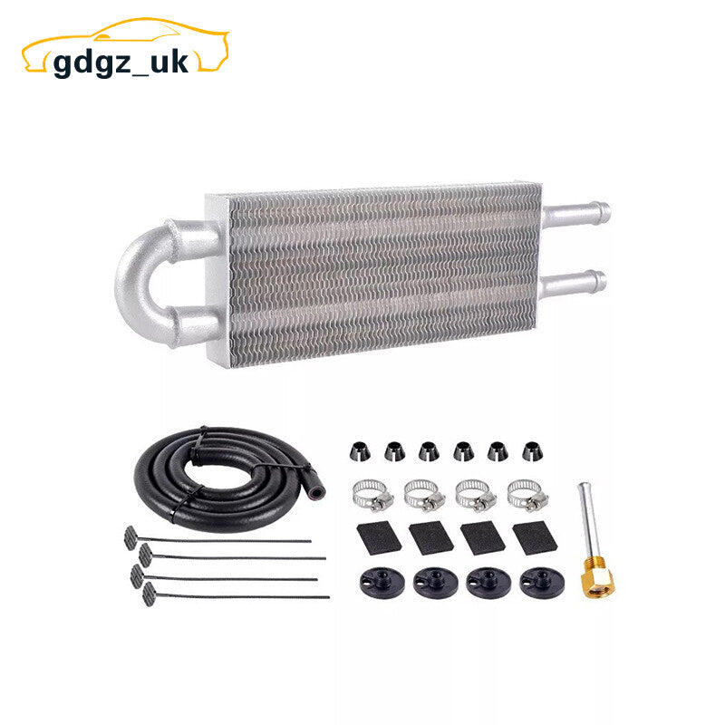 Universal 5/16 Transmission Oil Cooler Kit 2 Row/2 Pass Tube and Fin Oil Silver