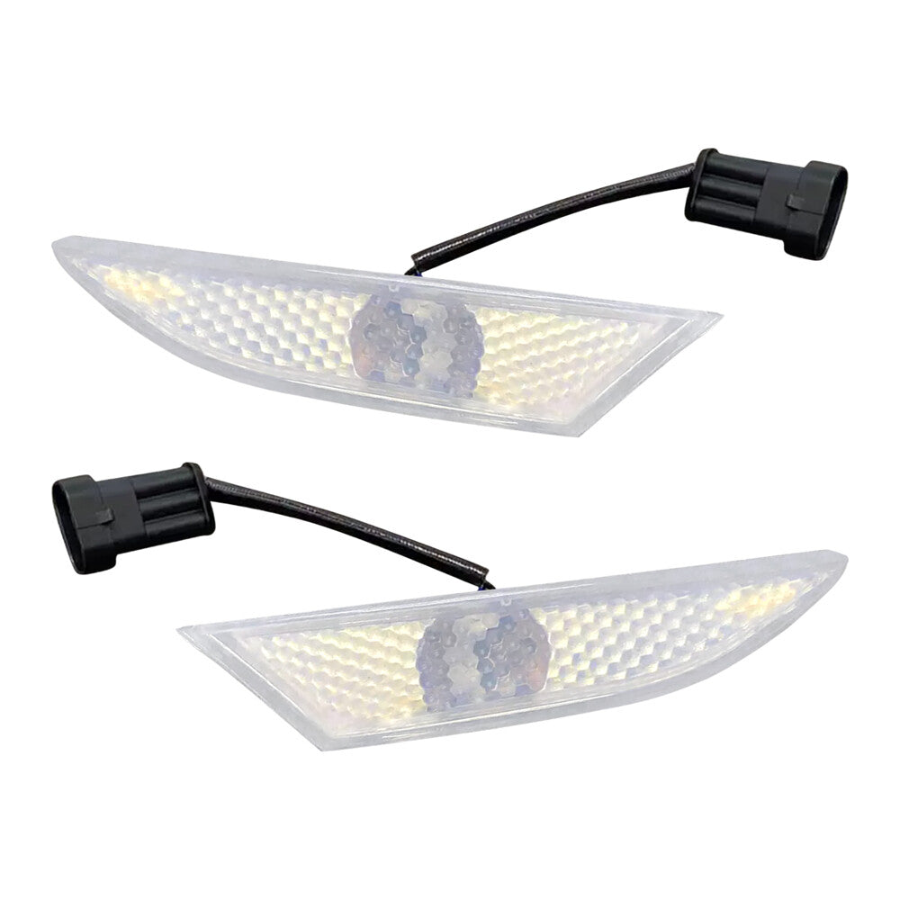 Pair Fit For 2004-2014 Gallardo Front Bumper Marker Indicator Light With Bulbs