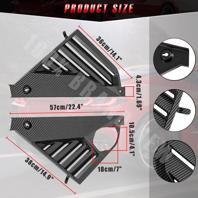 Carbon Fiber Engine Bay Panel Cover For 2020-2024 for Corvette C8 GM Style