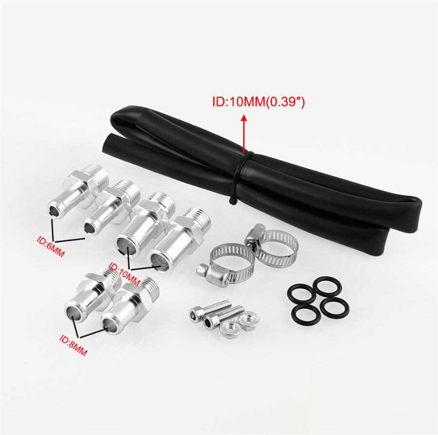 Black Aluminum Alloy Car 300ml Oil Catch Can Kit Reservoir Tank Breather Baffled