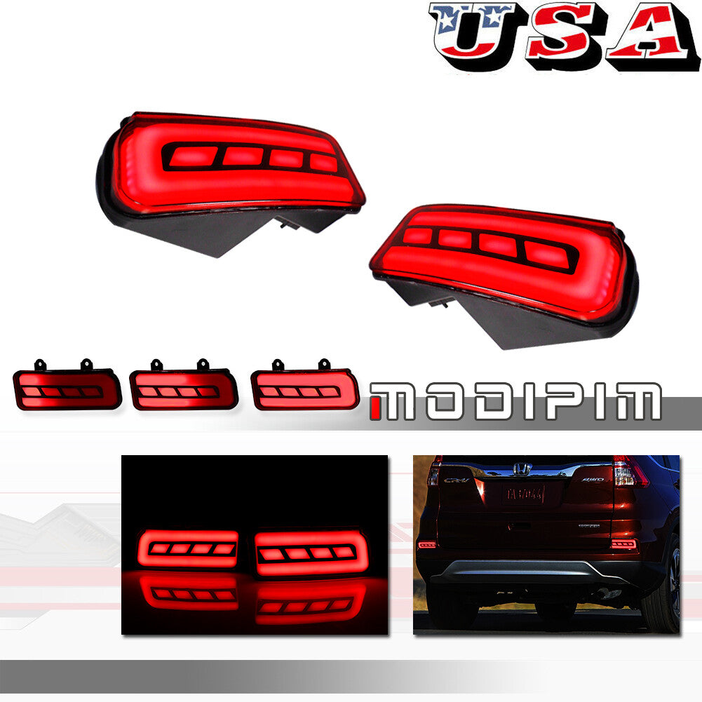 LED rear bumper reflector taillights and brake stop lights suitable for 2015-16 for Honda CRV/CR-V.