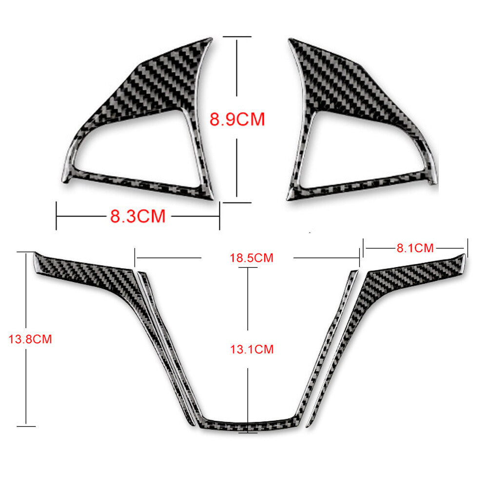 5Pcs Carbon Fiber Steering Wheel Cover Trim for Chevrolet Camaro 2010-2015